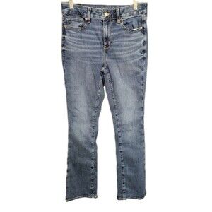 American Eagle High-Rise Skinny Kick Jeans Women's 8 Long 29x31 Med Wash Denim